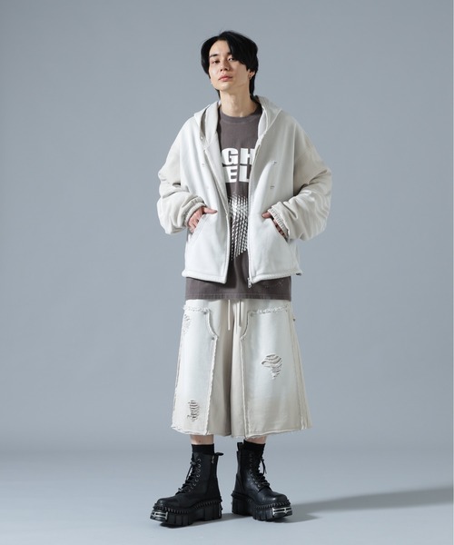 DANKE SCHON(ダンケシェーン)の「DankeSchon/ダンケシェーン/SULFUR SWEAT W-KNEE SHORTS(スウェットパンツ・メンズ・ブラック/ホワイト・L/M/S)」の14枚目の写真