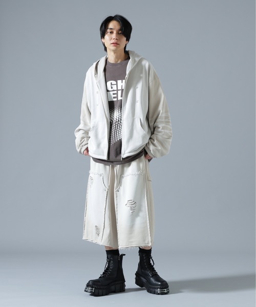 DANKE SCHON(ダンケシェーン)の「DankeSchon/ダンケシェーン/SULFUR SWEAT W-KNEE SHORTS(スウェットパンツ・メンズ・ブラック/ホワイト・L/M/S)」の15枚目の写真
