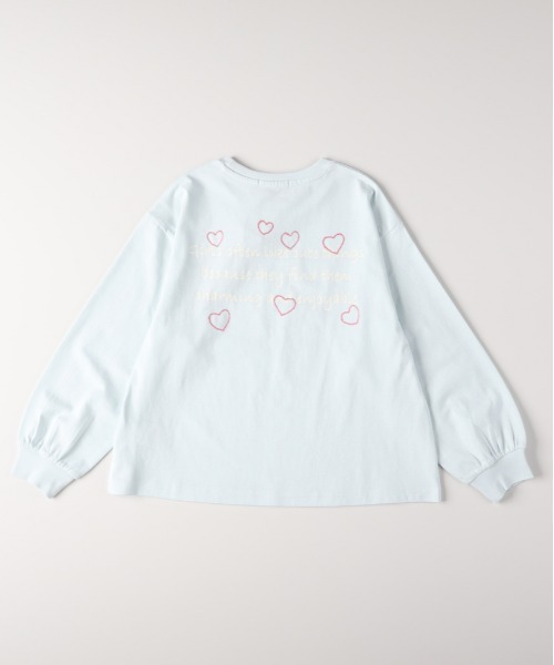 Right-on（ライトオン）の「【VIVIAN BLUE】 モチーフロゴ ビッグシルエット 長袖Tシャツ (キッズ / 可愛い / アクティブ)（Tシャツ/カットソー・キッズ・サックスブルー/ダークグレー・110/120/130/140/150/160）」の2枚目の写真