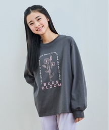 Right-on | 【VIVIAN BLUE】 モチーフロゴ ビッグシルエット 長袖Tシャツ (キッズ / 可愛い / アクティブ)(Tシャツ/カットソー)