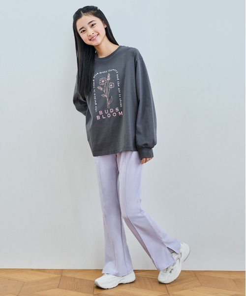 Right-on（ライトオン）の「【VIVIAN BLUE】 モチーフロゴ ビッグシルエット 長袖Tシャツ (キッズ / 可愛い / アクティブ)（Tシャツ/カットソー・キッズ・サックスブルー/ダークグレー・110/120/130/140/150/160）」の4枚目の写真