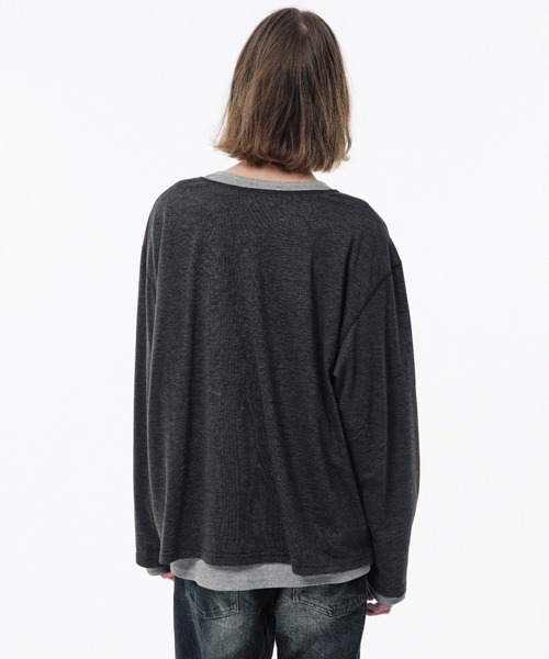 Camphor wood（カンファーウッド）の「2PIECE PACK HENELY-NECK L/S TEE / 2ピースヘンリーネックサーマルティー（Tシャツ/カットソー・メンズ・グレー系/ホワイト・MEDIUM/LARGE）」の16枚目の写真