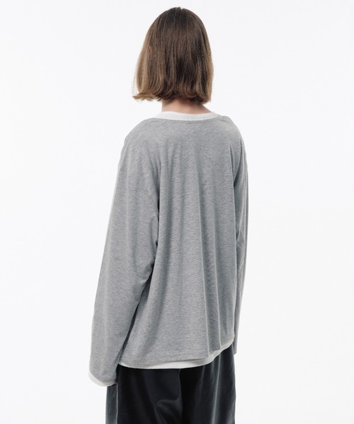 Camphor wood（カンファーウッド）の「2PIECE PACK HENELY-NECK L/S TEE / 2ピースヘンリーネックサーマルティー（Tシャツ/カットソー・メンズ・グレー系/ホワイト・MEDIUM/LARGE）」の4枚目の写真