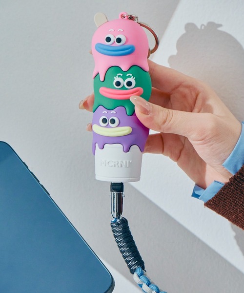 macaroni edge(マカロニエッジ)の「〈macaroni edge/マカロニエッジ〉モバイルバッテリー アイスクリーム 5000mAh(スマホグッズ・レディース・レインボー/ミックスグレー・ONE SIZE)」の3枚目の写真