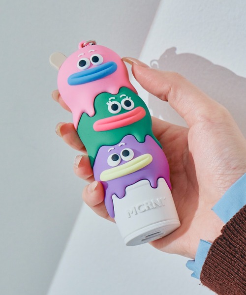 macaroni edge(マカロニエッジ)の「〈macaroni edge/マカロニエッジ〉モバイルバッテリー アイスクリーム 5000mAh(スマホグッズ・レディース・レインボー/ミックスグレー・ONE SIZE)」の4枚目の写真