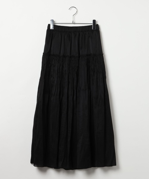 LEPSIM（レプシィム）の「シアーギャザーフレアスカート　638293（スカート・レディース・ブラック/アイボリー・FREE）」の2枚目の写真