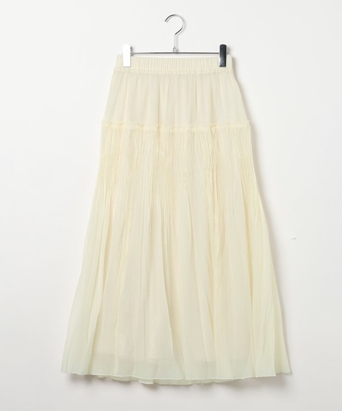 LEPSIM（レプシィム）の「シアーギャザーフレアスカート　638293（スカート・レディース・ブラック/アイボリー・FREE）」の8枚目の写真
