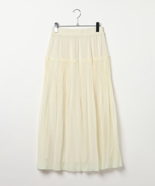 LEPSIM（レプシィム）の「シアーギャザーフレアスカート　638293（スカート・レディース・ブラック/アイボリー・FREE）」の9枚目の写真