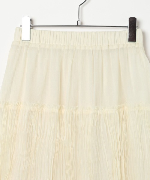 LEPSIM（レプシィム）の「シアーギャザーフレアスカート　638293（スカート・レディース・ブラック/アイボリー・FREE）」の10枚目の写真