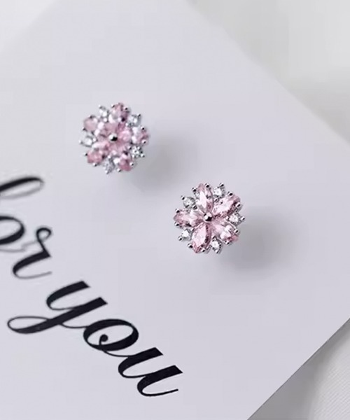 shoppinggo（ショッピングゴー）の「ピアス ピンクはな 可愛いピアス  キラキラ ビジューピアス（ピアス（両耳用）・レディース・ピンク・FREE）」の8枚目の写真