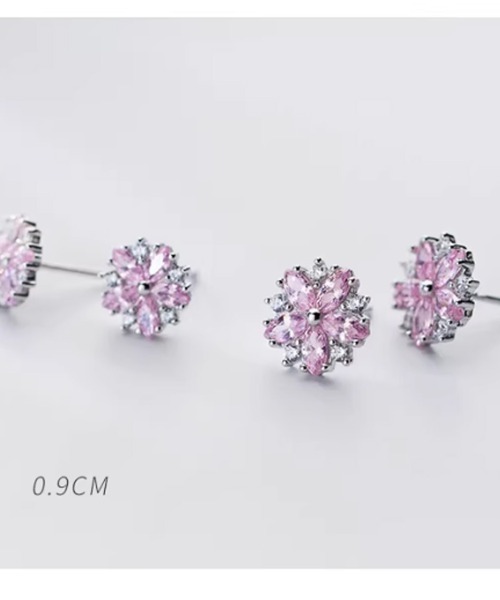 shoppinggo（ショッピングゴー）の「ピアス ピンクはな 可愛いピアス  キラキラ ビジューピアス（ピアス（両耳用）・レディース・ピンク・FREE）」の9枚目の写真