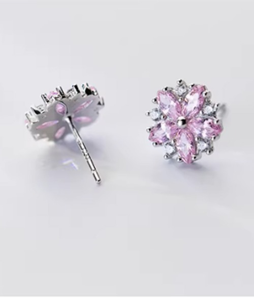 shoppinggo（ショッピングゴー）の「ピアス ピンクはな 可愛いピアス  キラキラ ビジューピアス（ピアス（両耳用）・レディース・ピンク・FREE）」の10枚目の写真