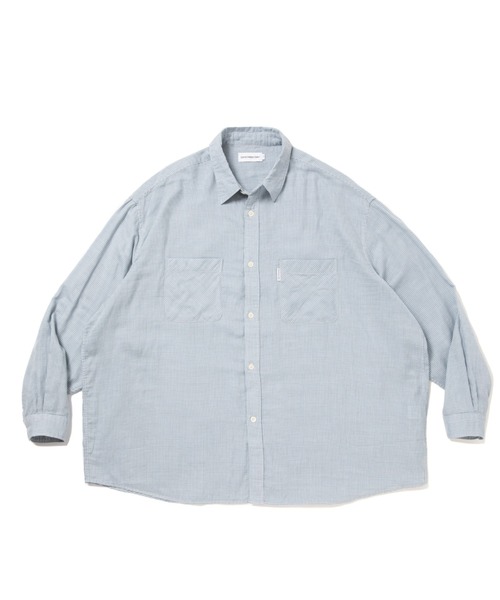 COOTIE PRODUCTIONS（クーティープロダクションズ）の「Double Gauze Check Oversized L/S Shirts（シャツ/ブラウス・メンズ・サックスブルー/ホワイト系その他・SMALL/MEDIUM/LARGE）」の2枚目の写真