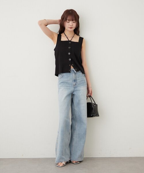 mystic（ミスティック）の「ホルターニットタンクトップ（タンクトップ・レディース・レッド/ピンク/オフホワイト/ブラック/グレー・FREE）」の19枚目の写真