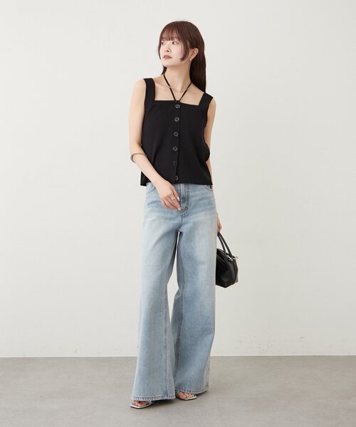 mystic（ミスティック）の「ホルターニットタンクトップ（タンクトップ・レディース・レッド/ピンク/オフホワイト/ブラック/グレー・FREE）」の20枚目の写真