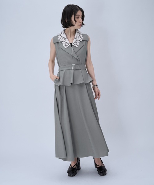 HARE（ハレ）の「2WAYエリレースジレワンピース(HARE)（ワンピース・レディース・ブラック/ライトグレー・FREE）」の14枚目の写真