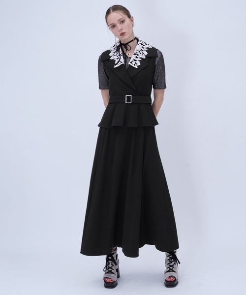 HARE（ハレ）の「2WAYエリレースジレワンピース(HARE)（ワンピース・レディース・ブラック/ライトグレー・FREE）」の15枚目の写真