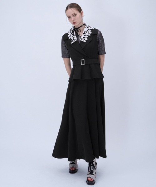 HARE（ハレ）の「2WAYエリレースジレワンピース(HARE)（ワンピース・レディース・ブラック/ライトグレー・FREE）」の16枚目の写真