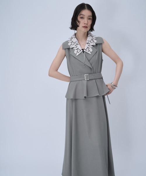 HARE（ハレ）の「2WAYエリレースジレワンピース(HARE)（ワンピース・レディース・ブラック/ライトグレー・FREE）」の19枚目の写真