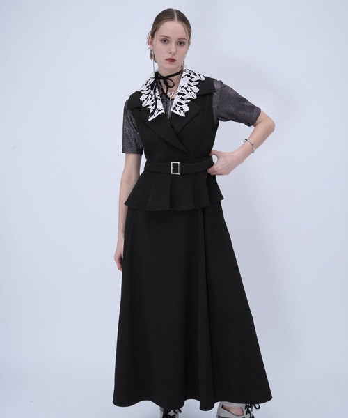 HARE（ハレ）の「2WAYエリレースジレワンピース(HARE)（ワンピース・レディース・ブラック/ライトグレー・FREE）」の10枚目の写真