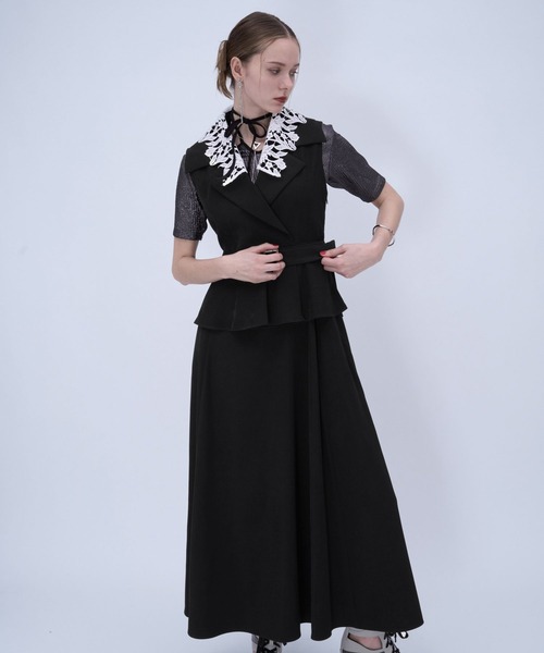 HARE（ハレ）の「2WAYエリレースジレワンピース(HARE)（ワンピース・レディース・ブラック/ライトグレー・FREE）」の11枚目の写真