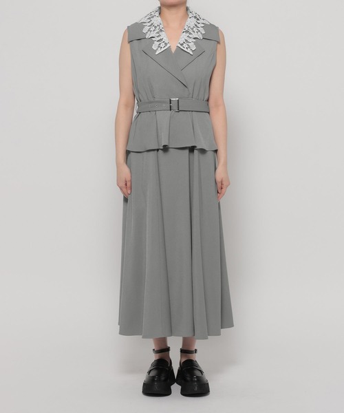 HARE（ハレ）の「2WAYエリレースジレワンピース(HARE)（ワンピース・レディース・ブラック/ライトグレー・FREE）」の8枚目の写真