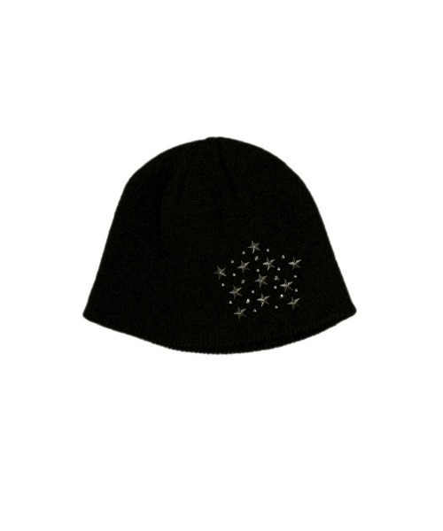 Never mind the XU（ネバーマインドザエックスユー）の「【Never mind the XU】star studs beanie / 【ネバーマインド ザ エックスユー】スタースタッズビーニー（ニットキャップ/ビーニー・メンズ・ブラック/グレー/ベージュ・ONE SIZE）」の5枚目の写真