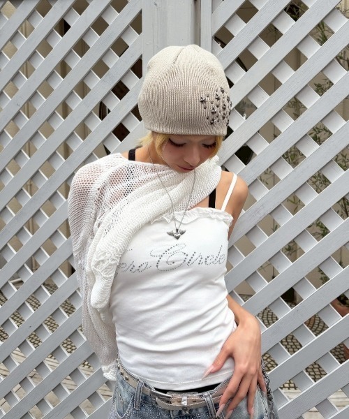 Never mind the XU（ネバーマインドザエックスユー）の「【Never mind the XU】star studs beanie / 【ネバーマインド ザ エックスユー】スタースタッズビーニー（ニットキャップ/ビーニー・メンズ・ブラック/グレー/ベージュ・ONE SIZE）」の19枚目の写真