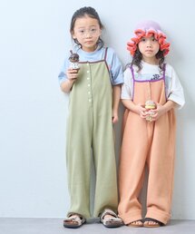 CIAOPANIC TYPY | 【KIDS】ふんわり快適！《ジュニアサイズあり》配色ワッフルキャミサロペット(サロペット/オーバーオール)