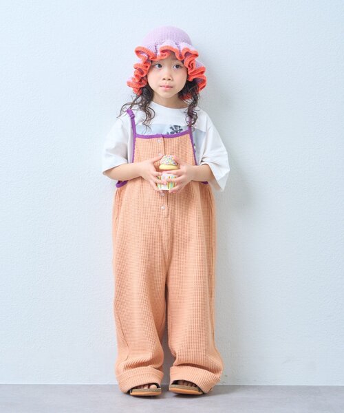 CIAOPANIC TYPY(チャオパニックティピー)の「【KIDS】ふんわり快適!《ジュニアサイズあり》配色ワッフルキャミサロペット(サロペット/オーバーオール・キッズ・オレンジ/チャコールグレー/カーキ・XX-LARGE/X-LARGE/SMALL/MEDIUM/LARGE)」の22枚目の写真
