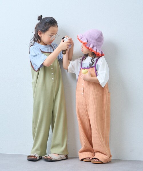 CIAOPANIC TYPY(チャオパニックティピー)の「【KIDS】ふんわり快適!《ジュニアサイズあり》配色ワッフルキャミサロペット(サロペット/オーバーオール・キッズ・オレンジ/チャコールグレー/カーキ・XX-LARGE/X-LARGE/SMALL/MEDIUM/LARGE)」の20枚目の写真