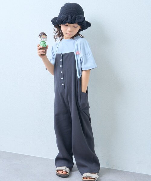 CIAOPANIC TYPY(チャオパニックティピー)の「【KIDS】ふんわり快適!《ジュニアサイズあり》配色ワッフルキャミサロペット(サロペット/オーバーオール・キッズ・オレンジ/チャコールグレー/カーキ・XX-LARGE/X-LARGE/SMALL/MEDIUM/LARGE)」の16枚目の写真