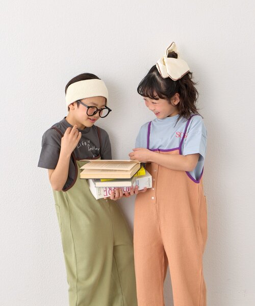 CIAOPANIC TYPY(チャオパニックティピー)の「【KIDS】ふんわり快適!《ジュニアサイズあり》配色ワッフルキャミサロペット(サロペット/オーバーオール・キッズ・オレンジ/チャコールグレー/カーキ・XX-LARGE/X-LARGE/SMALL/MEDIUM/LARGE)」の10枚目の写真