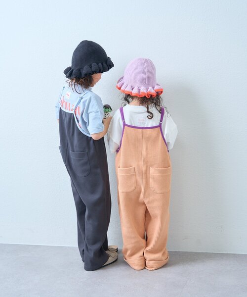 CIAOPANIC TYPY(チャオパニックティピー)の「【KIDS】ふんわり快適!《ジュニアサイズあり》配色ワッフルキャミサロペット(サロペット/オーバーオール・キッズ・オレンジ/チャコールグレー/カーキ・XX-LARGE/X-LARGE/SMALL/MEDIUM/LARGE)」の8枚目の写真