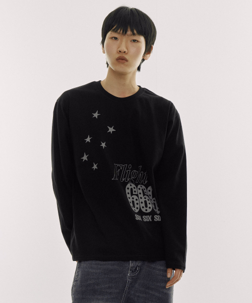 DEFYCLUBROBBERS(ディファイクラブロバース)の「フライト666 ロングスリーブ (2カラー)(Tシャツ/カットソー・レディース・ブラウン/ブラック・MEDIUM/LARGE)」の3枚目の写真