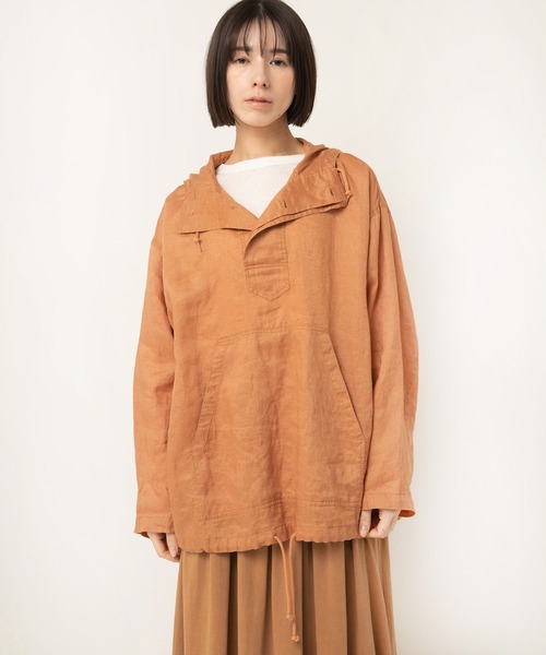 RNA-N(アールエヌエーエヌ)の「B2953 リネンアノラック(シャツ/ブラウス・レディース・キャメル/ブラック/キナリ・FREE)」の9枚目の写真