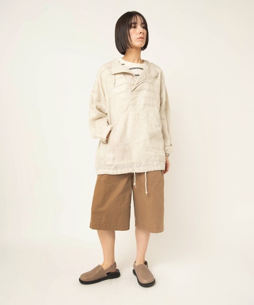 RNA-N(アールエヌエーエヌ)の「B2953 リネンアノラック(シャツ/ブラウス・レディース・キャメル/ブラック/キナリ・FREE)」の12枚目の写真