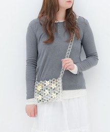 【PAUL & JOE ACCESSOIRES /ポール アンド ジョー アクセソワ 】 BEADS MOTIF 巾着付きビーズバッグ