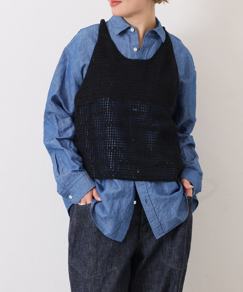 JOURNAL STANDARD LUXE(ジャーナルスタンダード ラックス)の「クロシェベスト(ベスト・レディース・ホワイト×ホワイト/ブラック・FREE)」の18枚目の写真