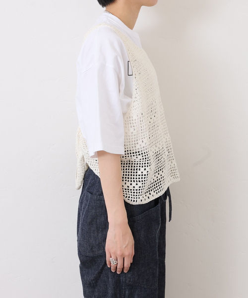 JOURNAL STANDARD LUXE(ジャーナルスタンダード ラックス)の「クロシェベスト(ベスト・レディース・ホワイト×ホワイト/ブラック・FREE)」の5枚目の写真