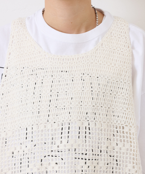 JOURNAL STANDARD LUXE(ジャーナルスタンダード ラックス)の「クロシェベスト(ベスト・レディース・ホワイト×ホワイト/ブラック・FREE)」の7枚目の写真