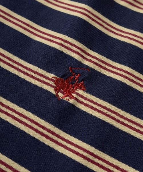 BEVERLY HILLS POLO CLUB（ビバリーヒルズポロクラブ）の「【71】【BEVERLY HILLS POLO CLUB/ビバリーヒルズポロクラブ】ワンポイント刺繍 無地/ボーダー ショート丈 クルーネックTシャツ/レディース（Tシャツ/カットソー・レディース・ネイビー/チャコールグレー/アイボリー/ブラウン/ホワイト・M）」の13枚目の写真