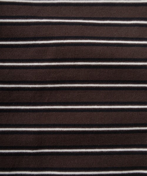 BEVERLY HILLS POLO CLUB（ビバリーヒルズポロクラブ）の「【71】【BEVERLY HILLS POLO CLUB/ビバリーヒルズポロクラブ】ワンポイント刺繍 無地/ボーダー ショート丈 クルーネックTシャツ/レディース（Tシャツ/カットソー・レディース・ネイビー/チャコールグレー/アイボリー/ブラウン/ホワイト・M）」の10枚目の写真