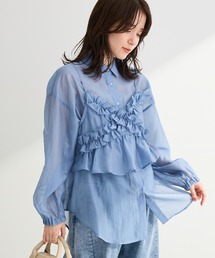 Green Parks（グリーンパークス）の「【WEB限定】SET2点フリルビスチェ+シャツチュニックII（シャツ/ブラウス）」