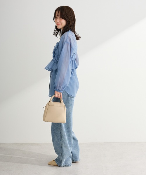 Green Parks(グリーンパークス)の「【WEB限定】SET2点フリルビスチェ+シャツチュニックⅡ(シャツ/ブラウス・レディース・チャコールグレー/ブルー/アイボリー/ブラック・FREE)」の11枚目の写真