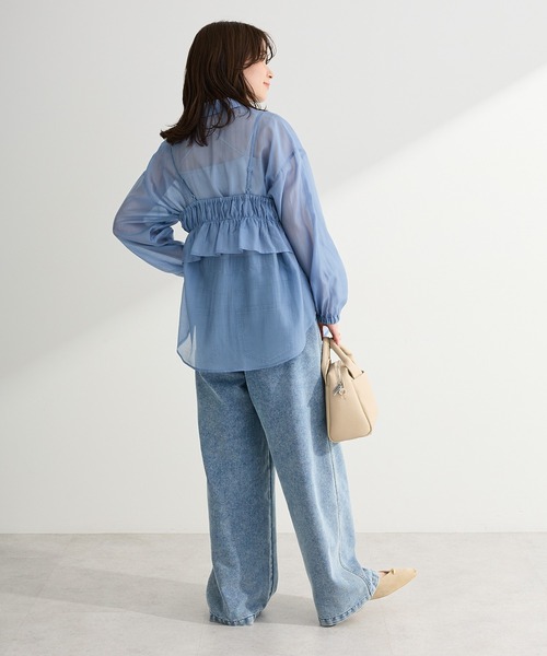 Green Parks(グリーンパークス)の「【WEB限定】SET2点フリルビスチェ+シャツチュニックⅡ(シャツ/ブラウス・レディース・チャコールグレー/ブルー/アイボリー/ブラック・FREE)」の12枚目の写真