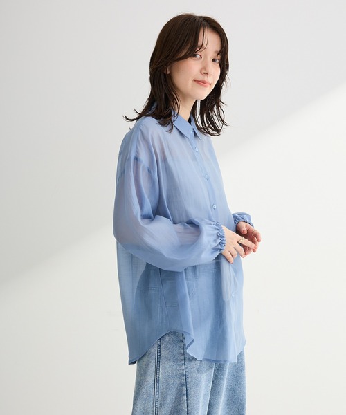 Green Parks(グリーンパークス)の「【WEB限定】SET2点フリルビスチェ+シャツチュニックⅡ(シャツ/ブラウス・レディース・チャコールグレー/ブルー/アイボリー/ブラック・FREE)」の17枚目の写真