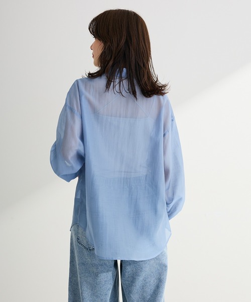 Green Parks(グリーンパークス)の「【WEB限定】SET2点フリルビスチェ+シャツチュニックⅡ(シャツ/ブラウス・レディース・チャコールグレー/ブルー/アイボリー/ブラック・FREE)」の18枚目の写真