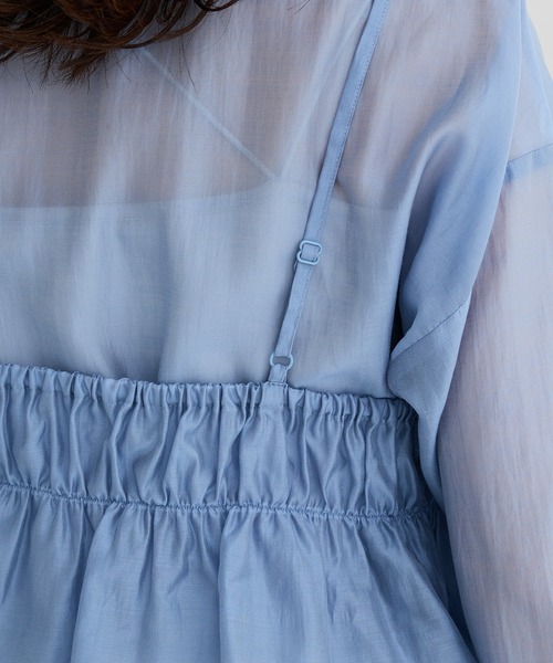 Green Parks(グリーンパークス)の「【WEB限定】SET2点フリルビスチェ+シャツチュニックⅡ(シャツ/ブラウス・レディース・チャコールグレー/ブルー/アイボリー/ブラック・FREE)」の20枚目の写真