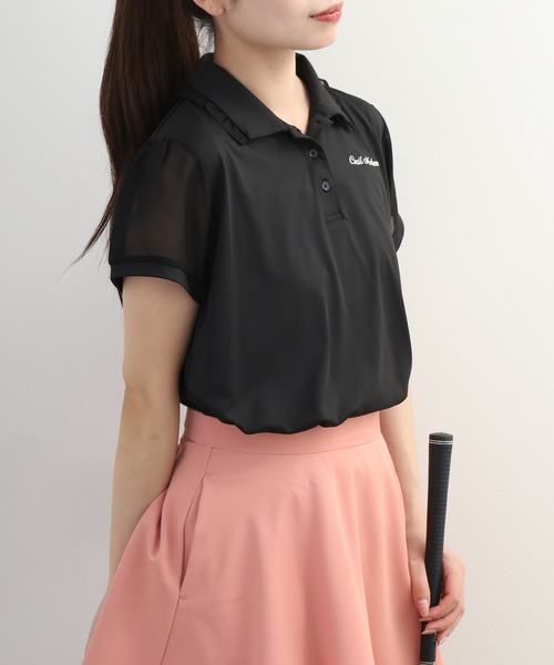 CECIL McBEE(セシルマクビー)の「Sheer Polo シアーポロ(ポロシャツ・レディース・ホワイト/ブラック/ブルー・S/M/L)」の13枚目の写真